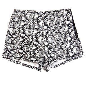 Hollister Womens Juniors Short Shorts 5 27 Grey Palm Leaves High Rise Cotton